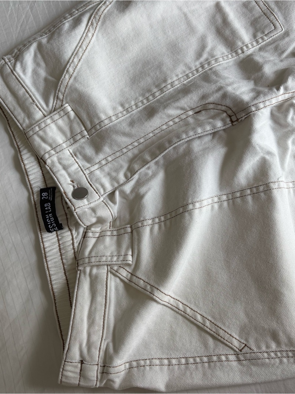 Design Lab Lord & Taylor Cream Wide-Leg Pants